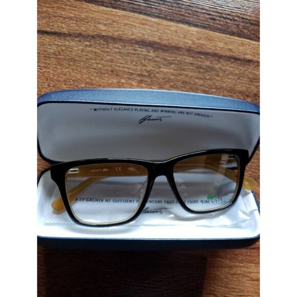 LACOSTE Eyeglasses L2769 001 Black Butterscotch Authentic With Case 52- 15 -140 - Picture 1 of 3